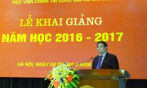 Đồng chí Phạm Minh Chính dự Lễ khai giảng năm học mới tại Học viện Chính trị quốc gia Hồ Chí Minh